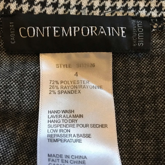 Contemporaine Houndstooth Open Face black White Blazer size 4 - Picture 7 of 9